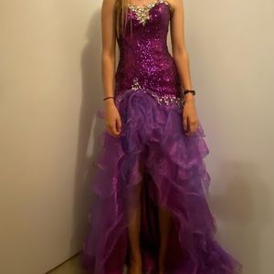 Purple sequins Sherri hill gown!
